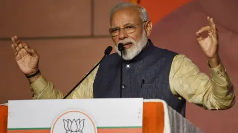 Getty Images Modi giving speech