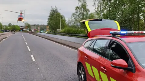 Ballymena: Man rescued from burning vehicle after crash