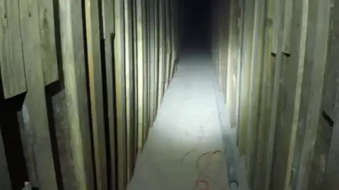 Homeland Security Investigations/Yuma Sector BP Tunnel lined with wood planks