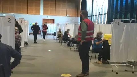 People getting vaccinated at the centre in Telford