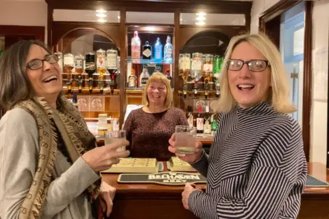 BBC Sheila Noble and Heather Robinson and Carol the barmaid