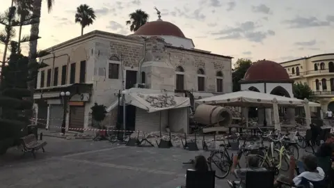 Reuters Damage caused after an earthquake struck the Greek island of Kos, 21 July 2017