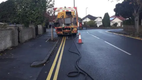 Paul Docherty Line painting lorry