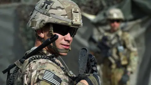 Getty Images Image shows a US Army soldier in Afghanistan