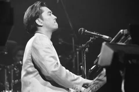 Getty Images Sakamoto performing in Amsterdam in 1990