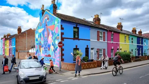 Stuart Doust Tash Frootko on The Rainbow Square that she created in 2022