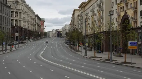 Reuters Empty Tverskaya Street in Moscow