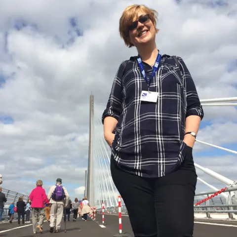 BBC Pauline McLean on the bridge