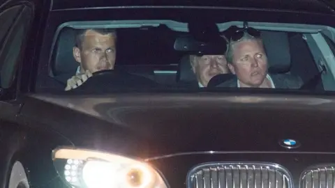 PA Boris Johnson leaving Chequers