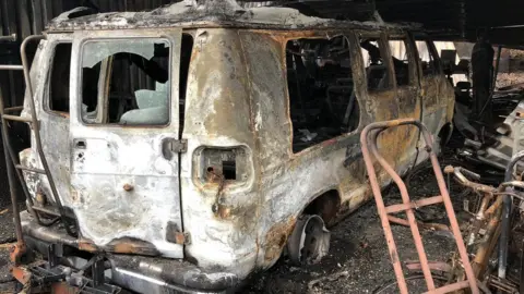 9/11 van and classic cars destroyed in fire in Suffolk