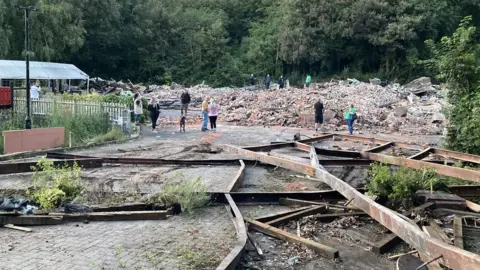 The demolished pub