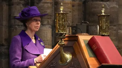 AFP/Getty Princess Anne gave a reading