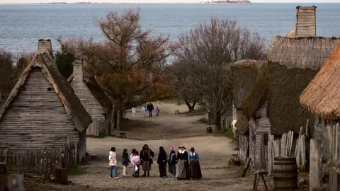 Getty Images Reenactments are held in Massachusetts nearby to Plymouth Rock