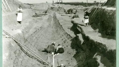 British Museum Barbara Wagstaff, left, and Mercie Lack, right, photographed the excavation site Barbara Wagstaff, left, and Mercie Lack, right, at the excavation site