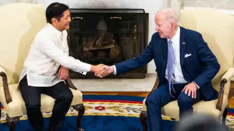 Getty Images US President Joe Biden and President of the Republic of the Philippines Ferdinand R. Marcos Jr. during a meting in the Oval Office of the White House on Monday, May 1, 2023.