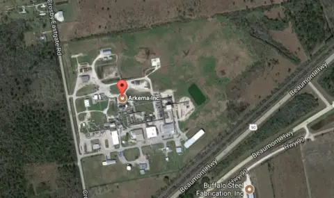 Google map showing the location of the Arkema plant