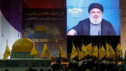 Reuters Hezbollah leader Hassan Nasrallah addresses supporters in Beirut, Lebanon June 23, 2017