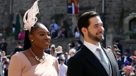 Getty Images Serena and Alexis (father) at the royal wedding