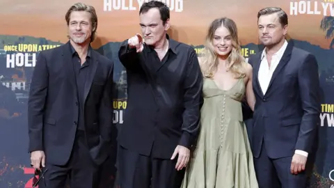 Getty Images Brad Pitt, Quentin Tarantino, Margot Robbie and Leonardo DiCaprio