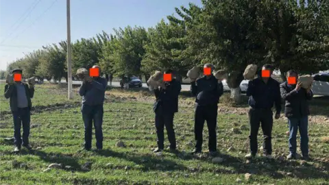 Uzbek social media Six Uzbek farmers made to carry large rocks as punishment, October 2018