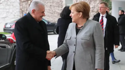AFP Chancellor Merkel and PM Yildirim, Berlin, 15 Feb 18