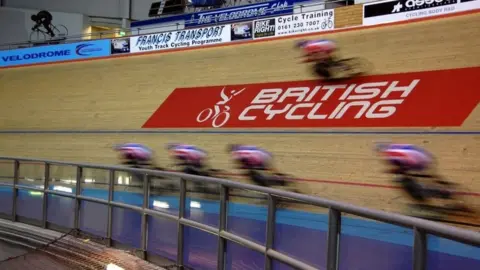 BBC training session at the Manchester Velodrome