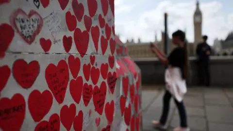 Getty Images Covid Memorial Wall in London