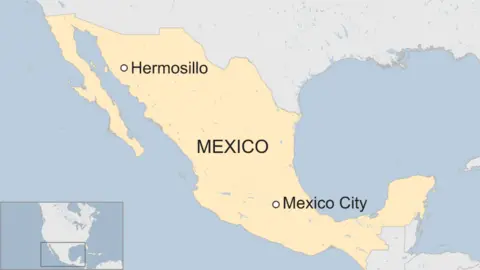 BBC A map showing Hermosillo in Mexico's Sonora state