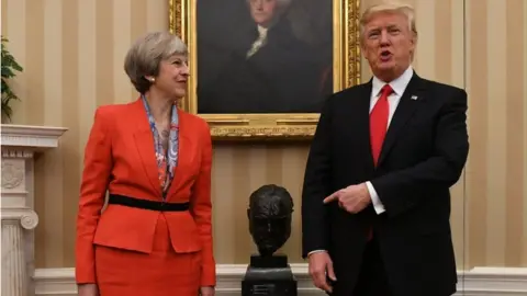 PA Theresa May and Donald Trump