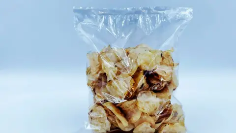 Spudos Spudos crisps in one of the firm's biodegradable bags