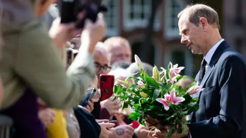 EPA Prince Edward greeting people in Manchester