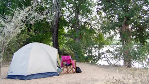 Amy Dickman Tent on the hippo trail