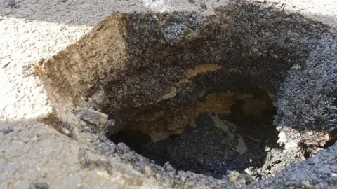 Tyne and Wear Fire and Rescue Service Hole in the tarmac