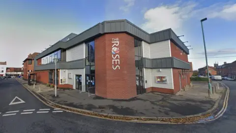 Google Google maps image of the Roses Theatre in Tewkesbury