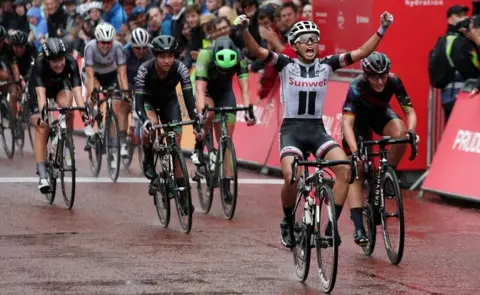 PA Coryn Rivera celebrates after winning the Classique