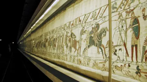 Shutterstock The original Bayeux Tapestry showing the Battle of Hastings