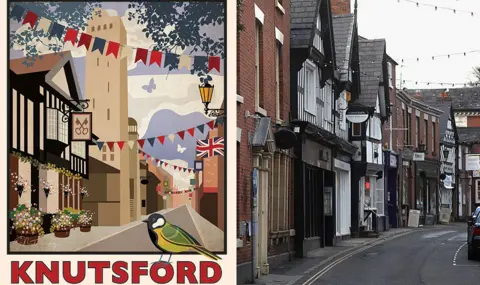 Lemondrop/Getty Knutsford in poster and in a photo