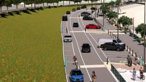 Conwy County Council artist drawing of promenade