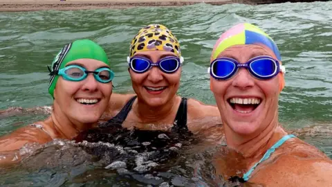 Harriet Green (Left to right) Natalie Perrett, Billy and Harriet Green