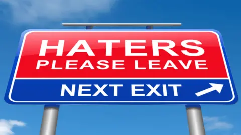 Getty Images Haters sign