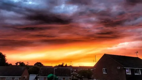 BBC/Weather Watchers Sunset in Clacton-on-Sea, Essex.