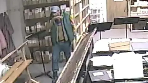 All Saints' Church CCTV picture of someone in choir room at All Saints' Church in Northampton.