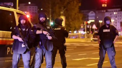 Reuters Police blocked streets near Schwedenplatz square in Vienna