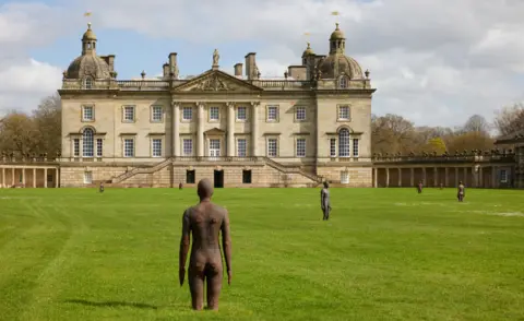 BBC Antony Gormley's Time Horizon installation at Houghton Hall, Norfolk