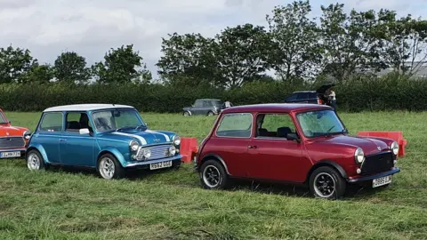 Red Dragon Mini Club Mini cars Gerry (l) and Eddie (r)