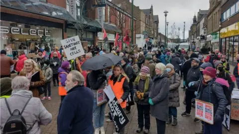 Abolish Detention Protesters gathered in Consett