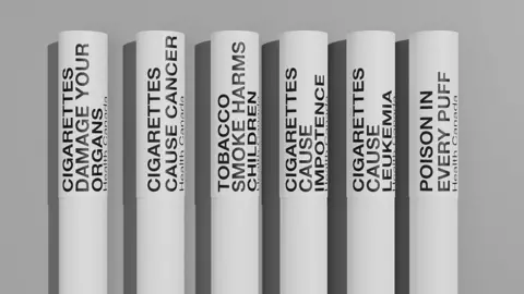 Health Canada Photo of Canada's new cigarette warning labels on individual cigarettes