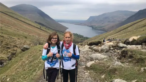 Kara with her sister Isobel at Scafell pike