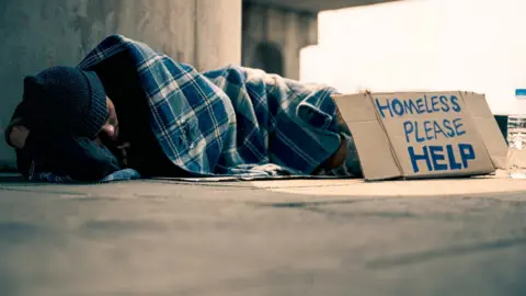 Getty Images Homeless person on street