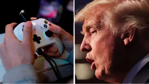 Getty Images Games console and Donald Trump